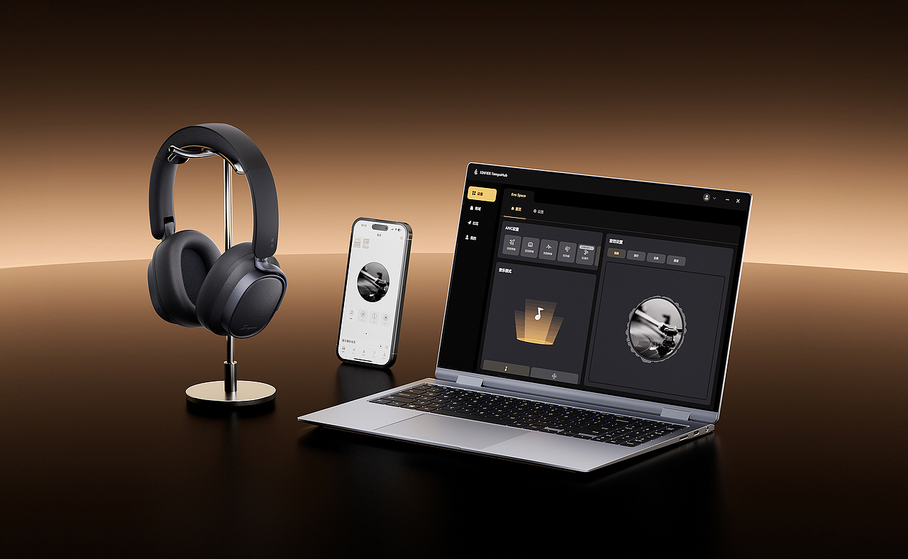 花再/Evo Space头戴式主动降噪耳机（图ZMzgyMzU1NDA4） - 电子产品 - 站酷设计师花再设计原创素材 - 站酷ZCOOL