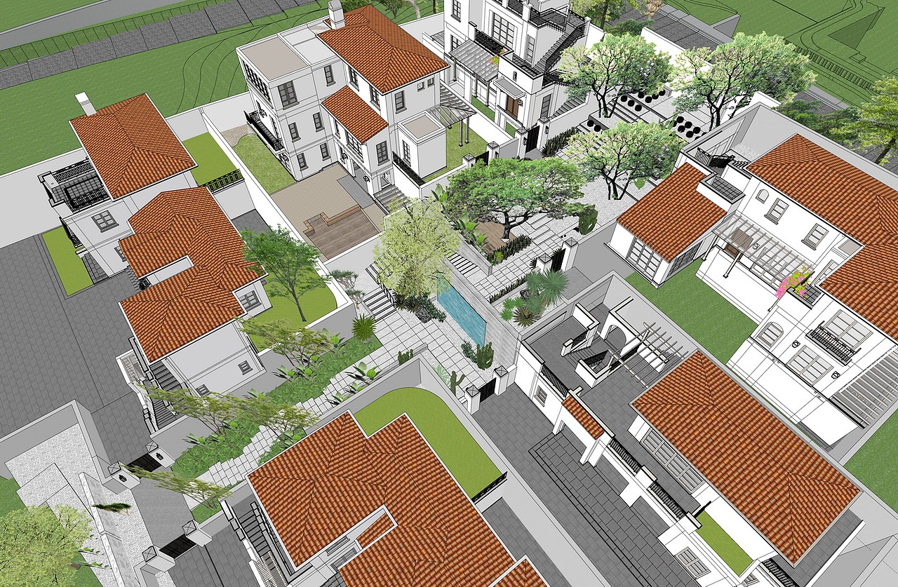 三亚阿那亚首开示范区南巷道景观SU模型下载