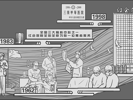 浮雕设计II红会医院发展史浮雕壁画