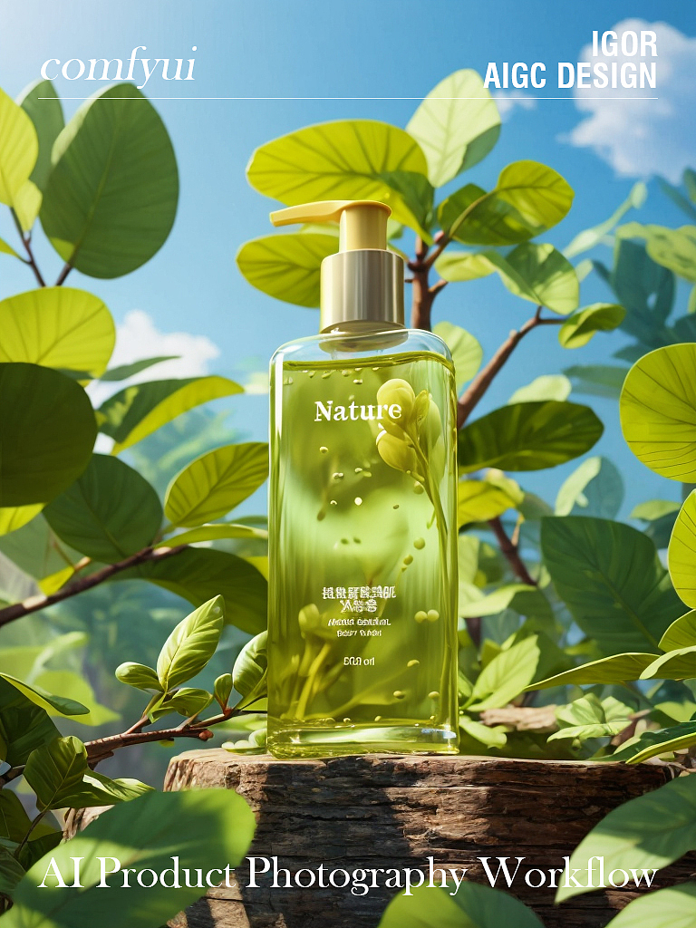 AIGC comfyui 沐浴露场景拍摄