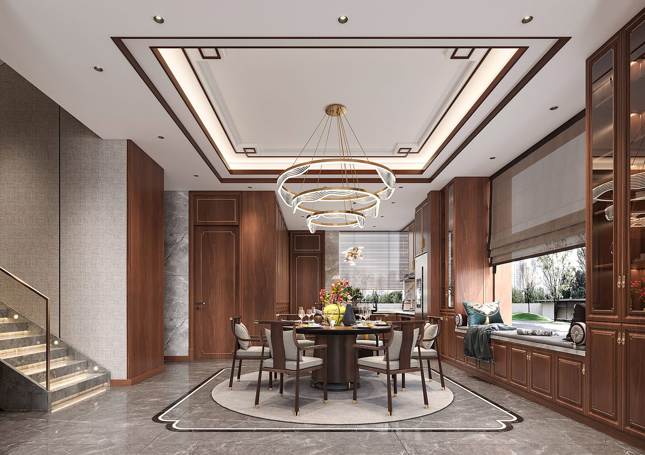 新中式效果图案例