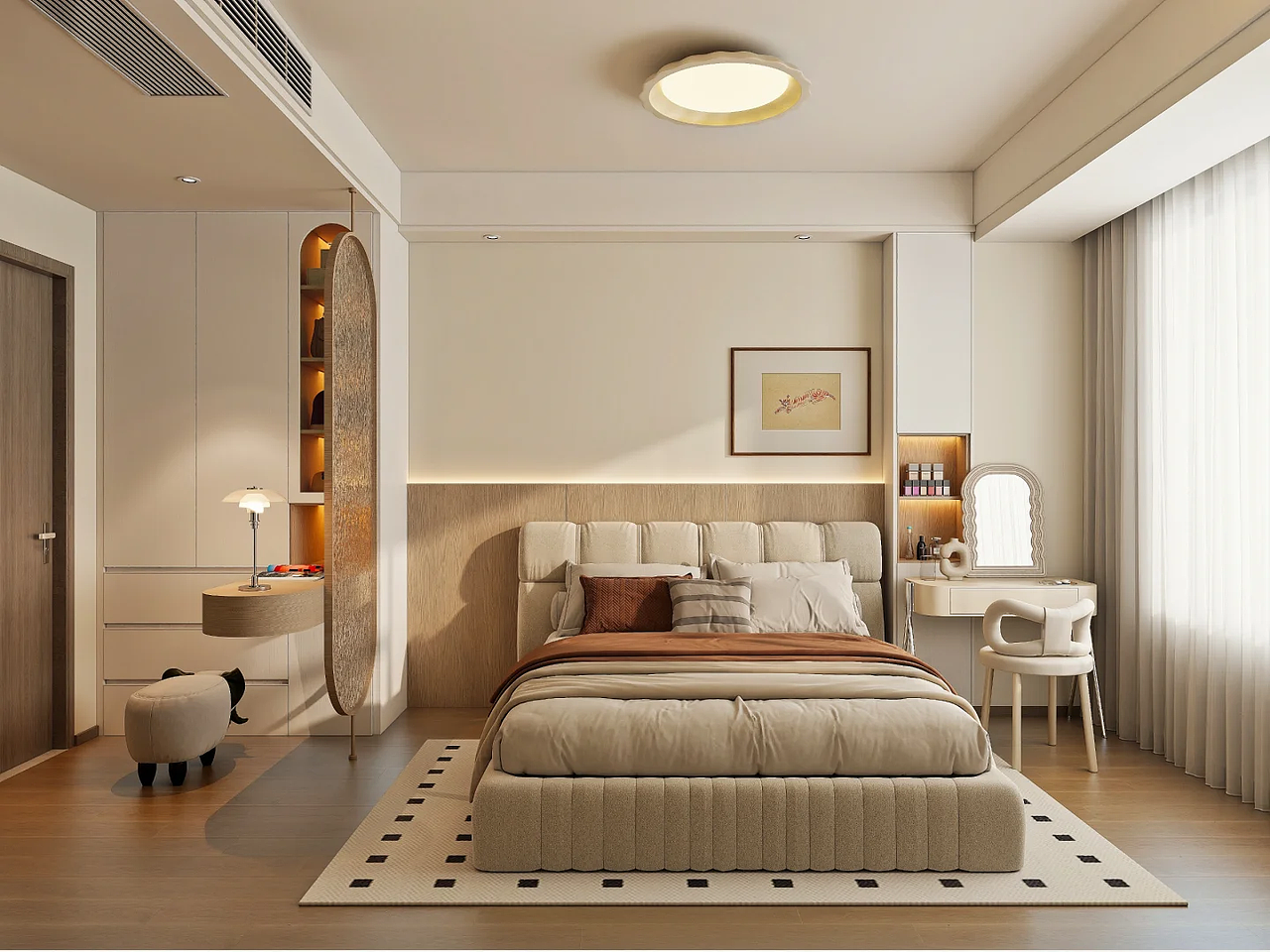 小户型+低成本打造奶油风客厅,超治愈~