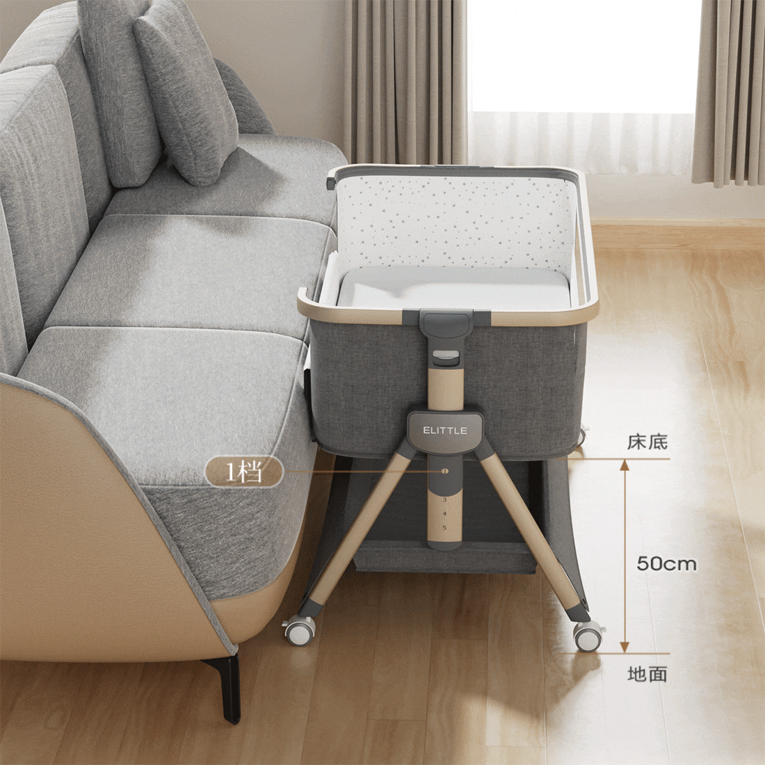 如果云朵般轻盈,畅滑静音轮,宝宝安睡不打扰