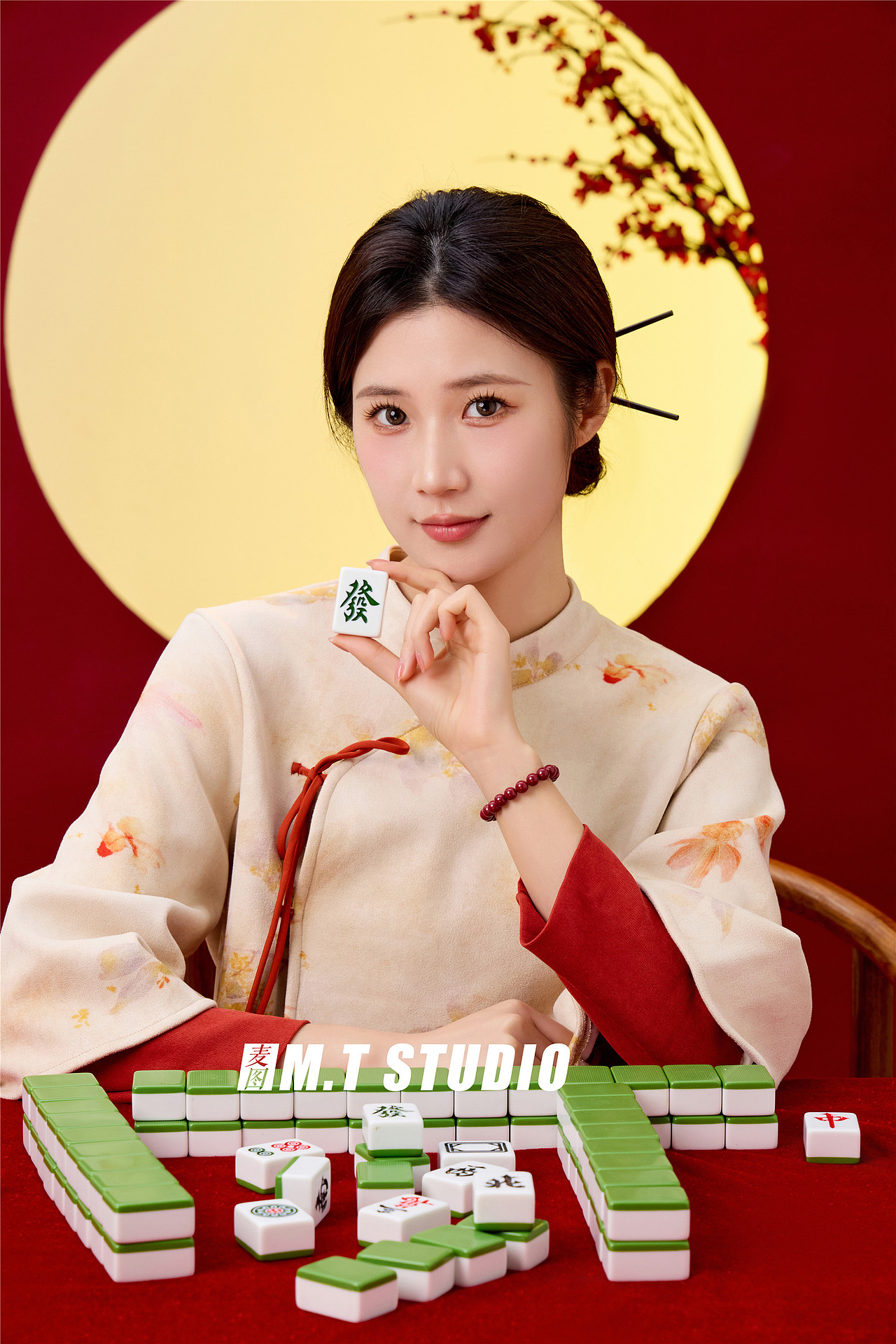 朱砂饰品 朱砂手链模特拍摄 喜庆朱砂首饰饰品模特拍照