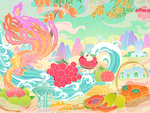 果乡宣传插画