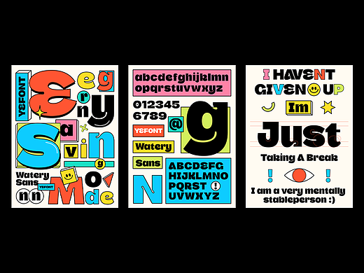 YEFONT Watery Sans| 趣味卡通西文字母🌼