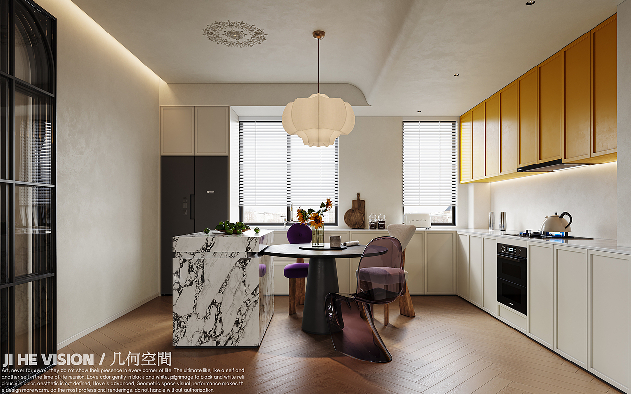 几何空间视觉表现 | 置地双清湾天境法式客餐厅