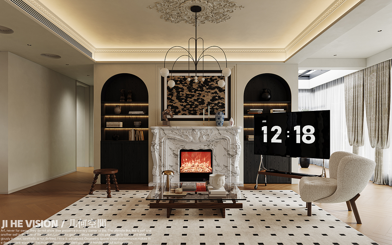 几何空间视觉表现 | 置地双清湾天境法式客餐厅