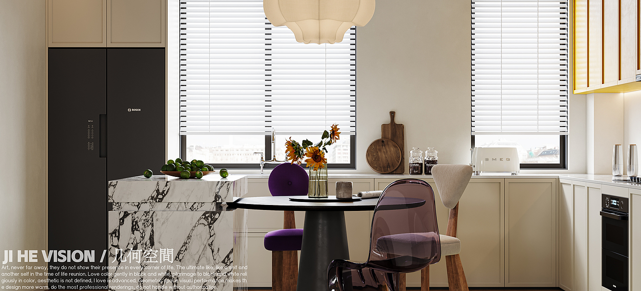 几何空间视觉表现 | 置地双清湾天境法式客餐厅