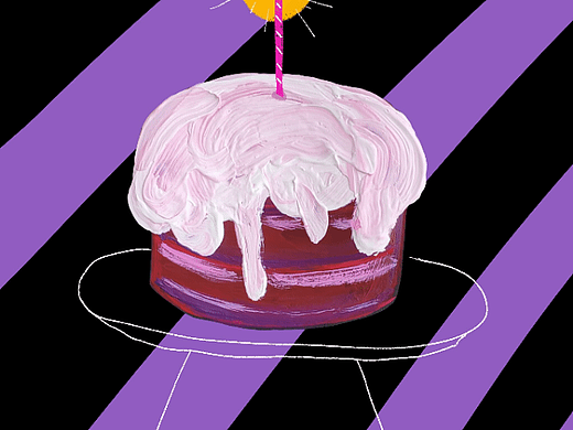 食物插画-生日蛋糕