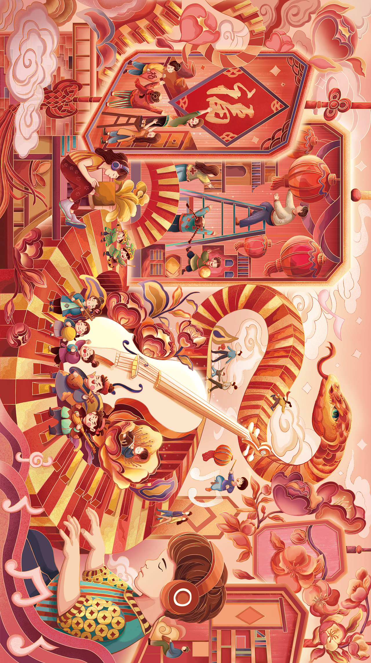 《蛇舞新程》2025蛇年主视觉插画（图ZMzgyNDc0Nzg4） - 商业插画 - 站酷设计师洛其QI原创素材 - 站酷ZCOOL