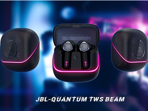JBL QUANTUM BEAM TWS真无线游戏耳机 电竞降噪耳机 