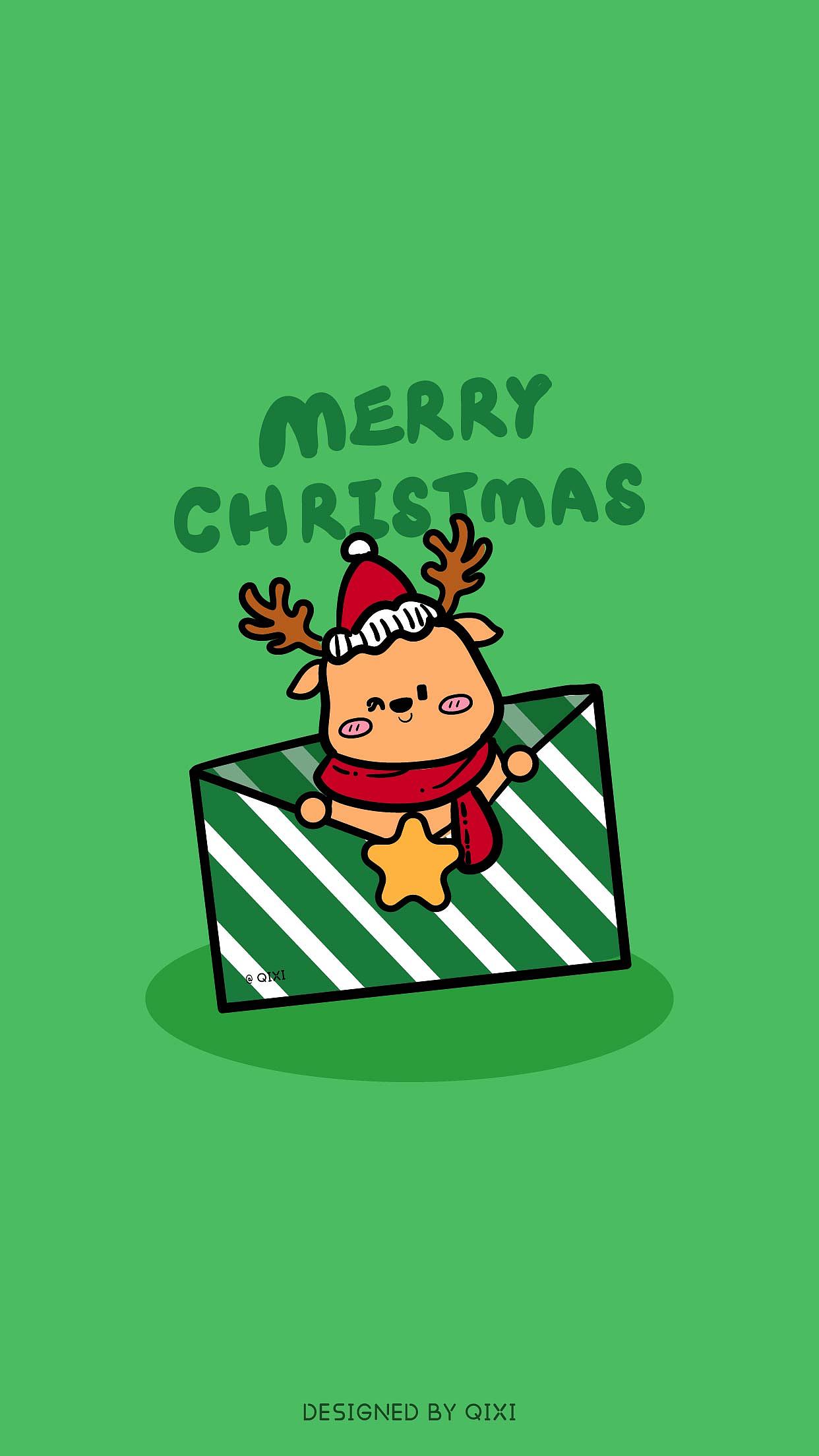 《圣誕狂想曲》手繪涂鴉插畫風(fēng)格可愛卡通靜態(tài)貼紙（圖ZMzgyNDk4MjA4） - 商業(yè)插畫 - 站酷設(shè)計師奇兮原創(chuàng)素材 - 站酷ZCOOL