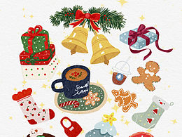 圣诞小物件插画系列