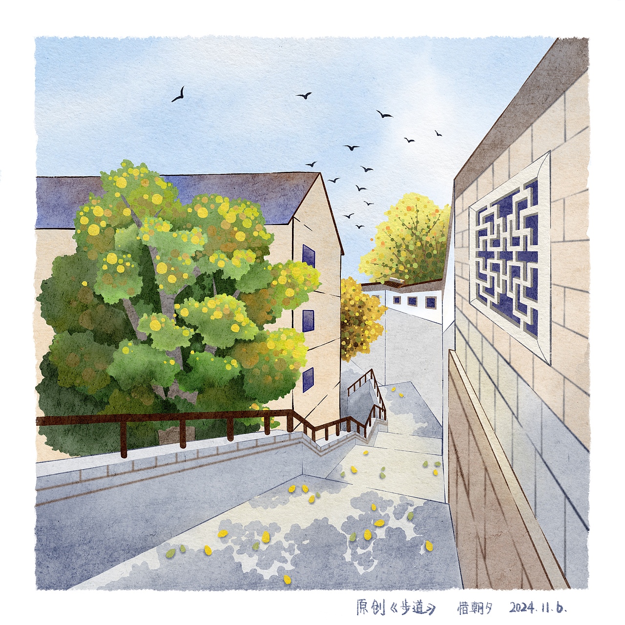 原创板绘风景插画（图ZMzgyNTQxNTQ0） - 商业插画 - 站酷设计师惜朝夕原创素材 - 站酷ZCOOL