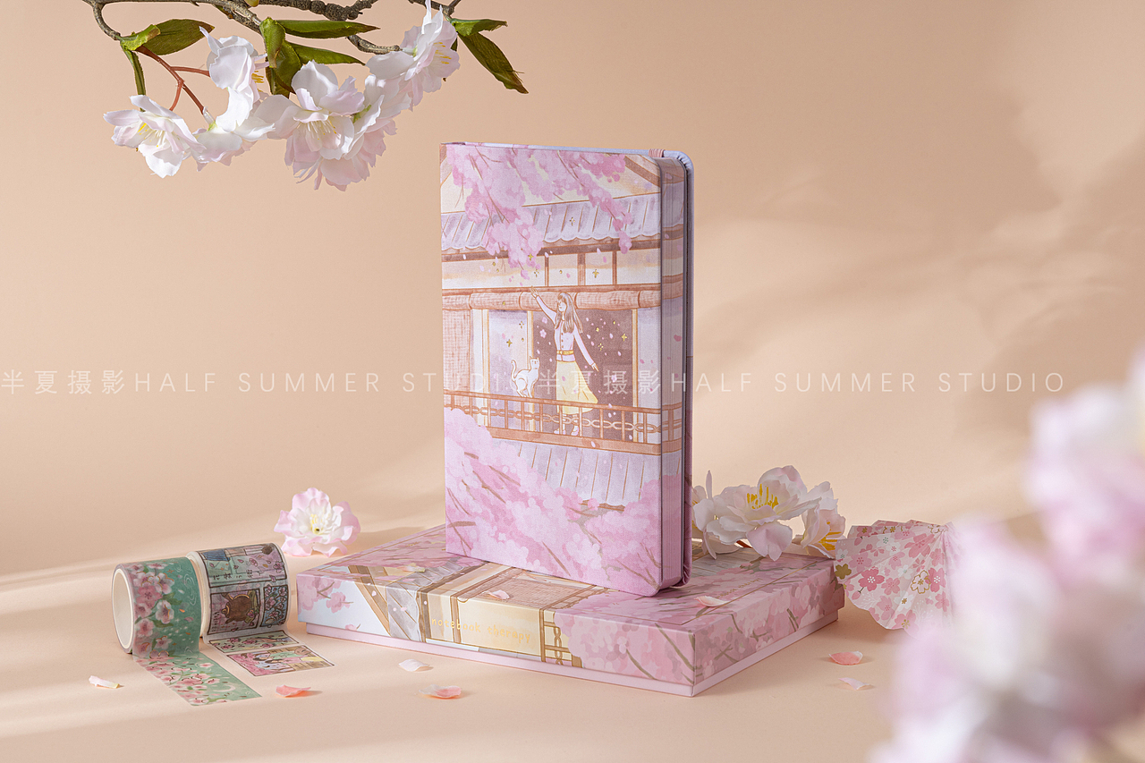 樱花以及春天收藏笔记本文具拍摄系列