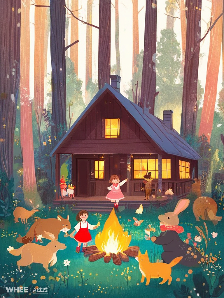 森林小屋1（图ZMzgyNTU4ODU2） - 绘本 - 站酷设计师甜宝吨吨原创素材 - 站酷ZCOOL