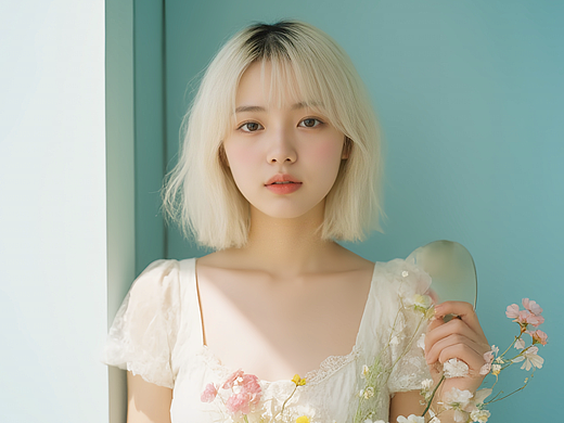 白发美女