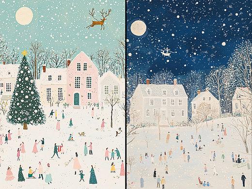 圣诞节学校插图