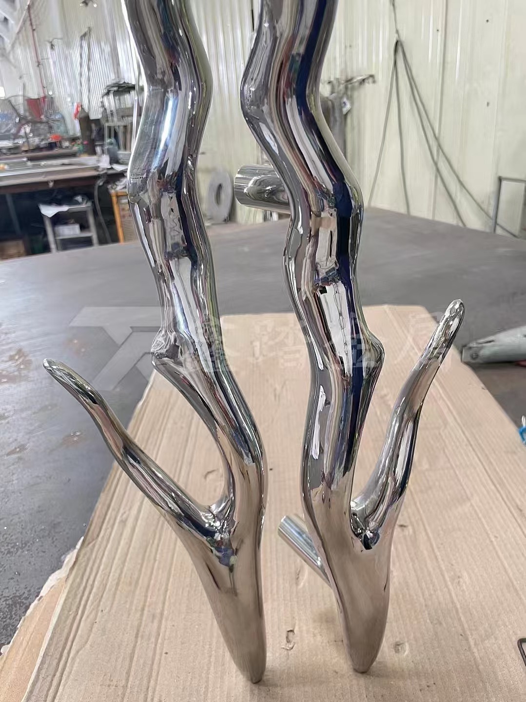 艺术不锈钢防树枝拉手 金属仿造树枝木门把手定做