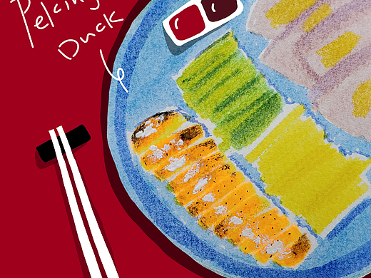 食物插画--片皮鸭