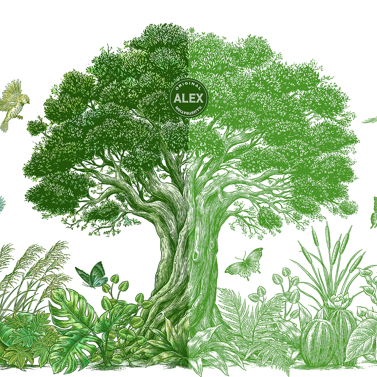 The Tree 品牌插画（图ZMzgyNjAwOTcy） - 商业插画 - 站酷设计师花椒的Alex原创素材 - 站酷ZCOOL