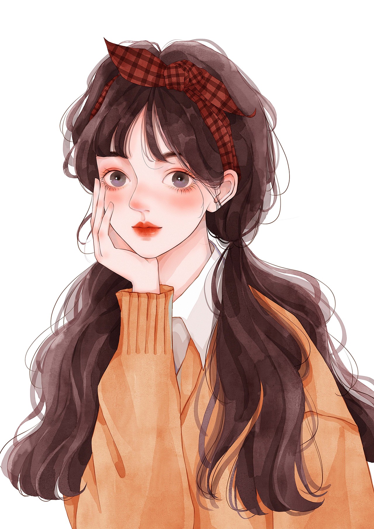 少女头像（图ZMzgyNjA4OTQ4） - 商业插画 - 站酷设计师张小慈原创素材 - 站酷ZCOOL