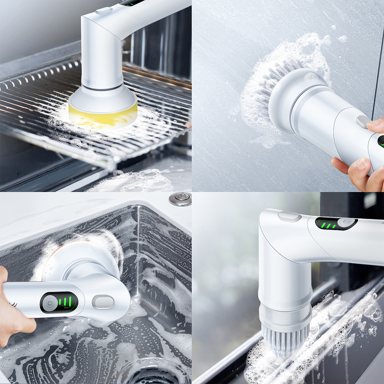 白色短款多功能電動(dòng)清潔刷產(chǎn)品渲染（圖ZMzgyNjE2MjE2） - 生活用品 - 站酷設(shè)計(jì)師故無(wú)秋原創(chuàng)素材 - 站酷ZCOOL