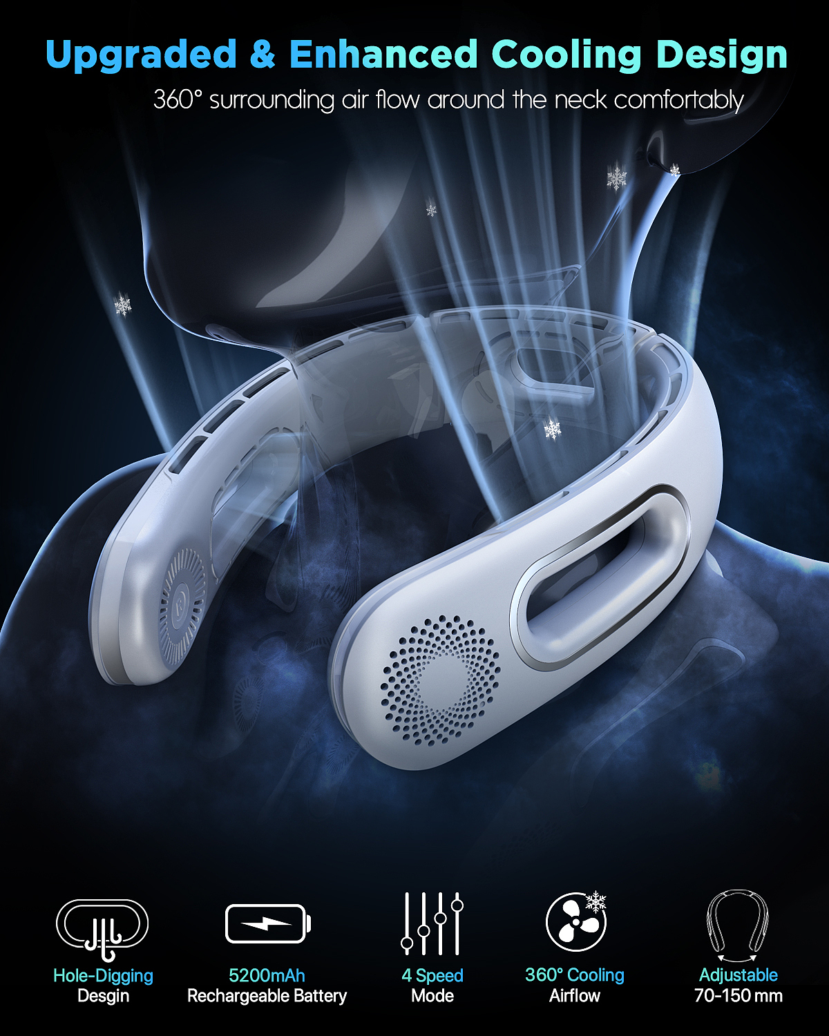 亚马逊挂脖风扇主副图