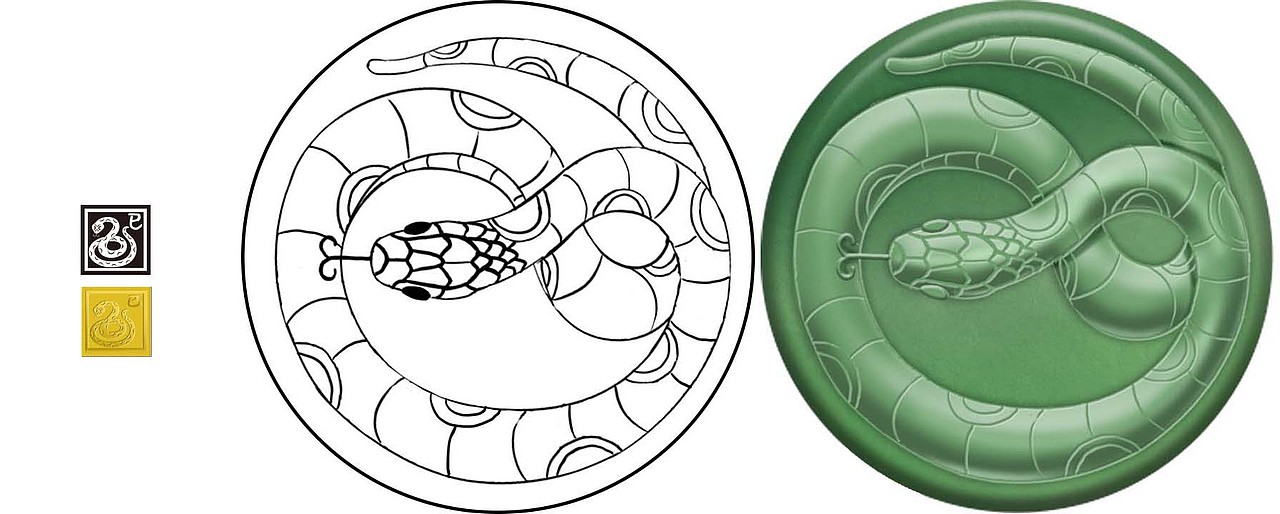 巳巳如意 蛇来运转-2025年蛇年纪念币设计（图ZMzgyNjM2MTI4） - 其他平面 - 站酷设计师圆周绿原创素材 - 站酷ZCOOL