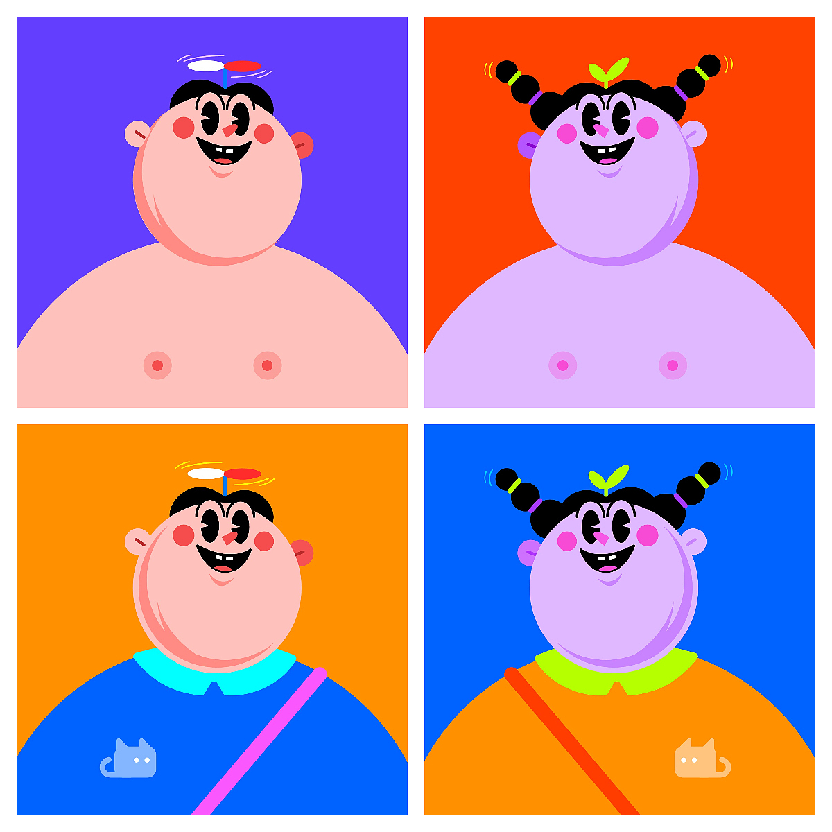 给自己画的一组丑情头