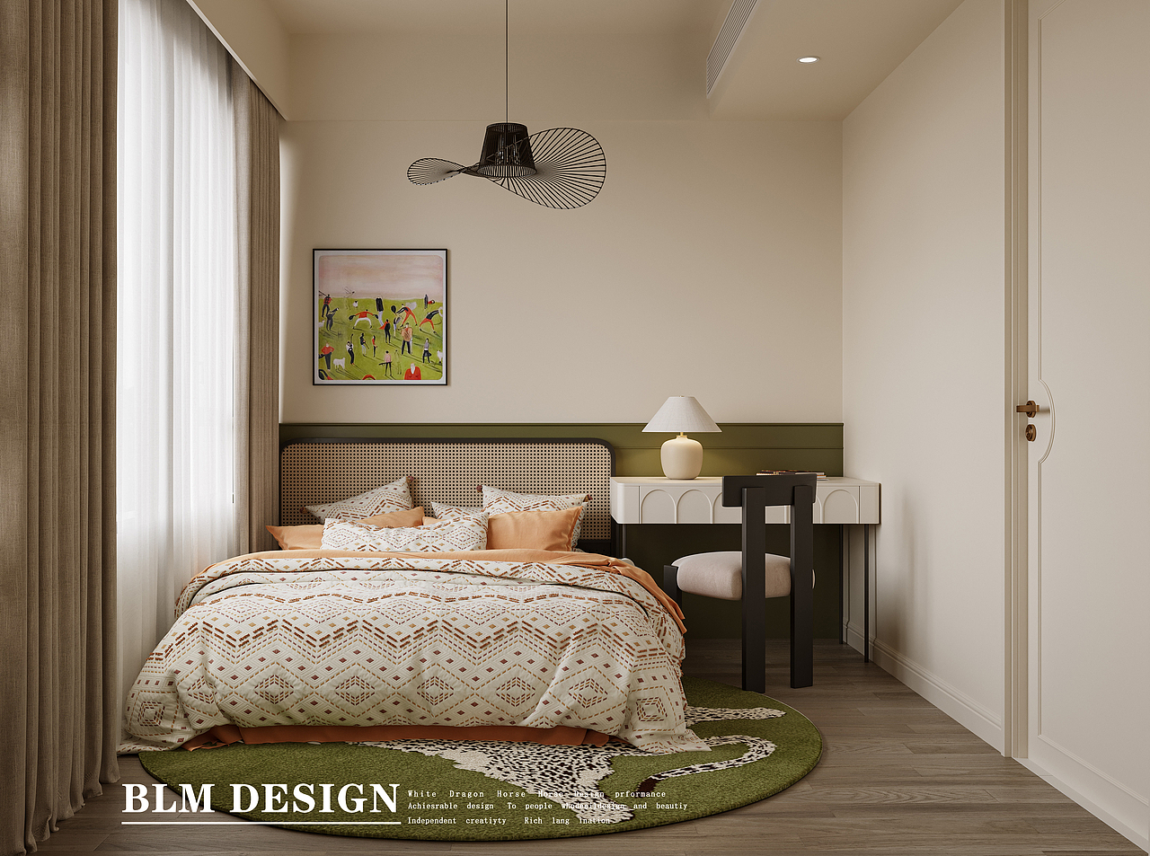 现代田园风-白龙马效果图