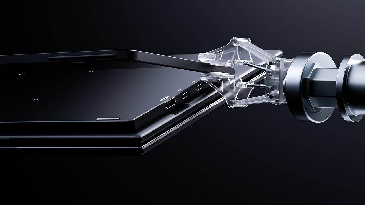 迷你电脑外接双屏折叠屏显示器