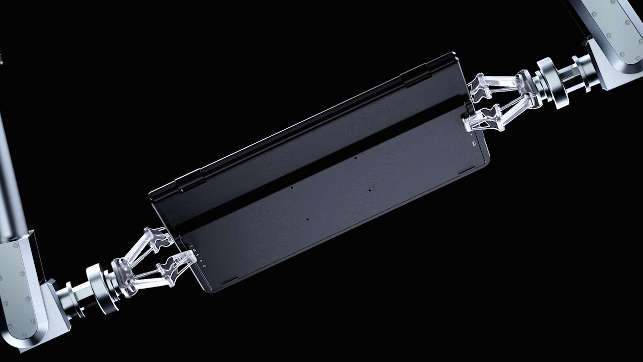 迷你电脑外接双屏折叠屏显示器