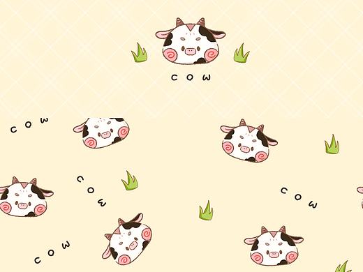 十二生肖卡通简笔画拼贴图——牛🐮