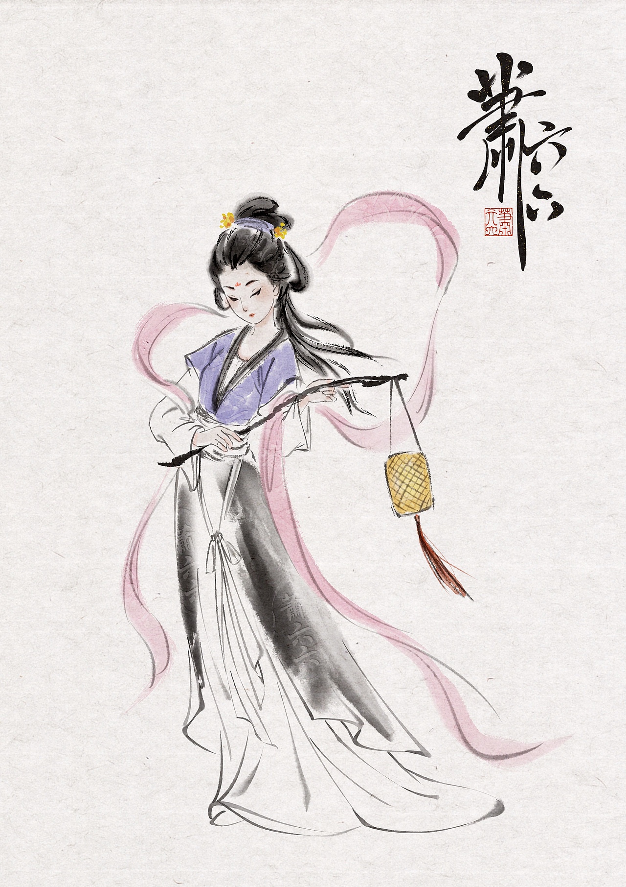 古风水墨人物系列作品1