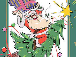 收集一些圣诞树的快乐