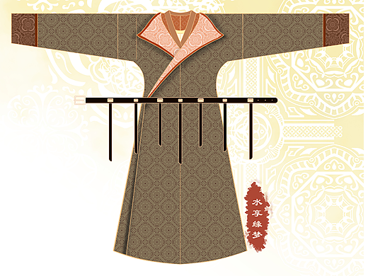 唐代员领袍汉服绘制2