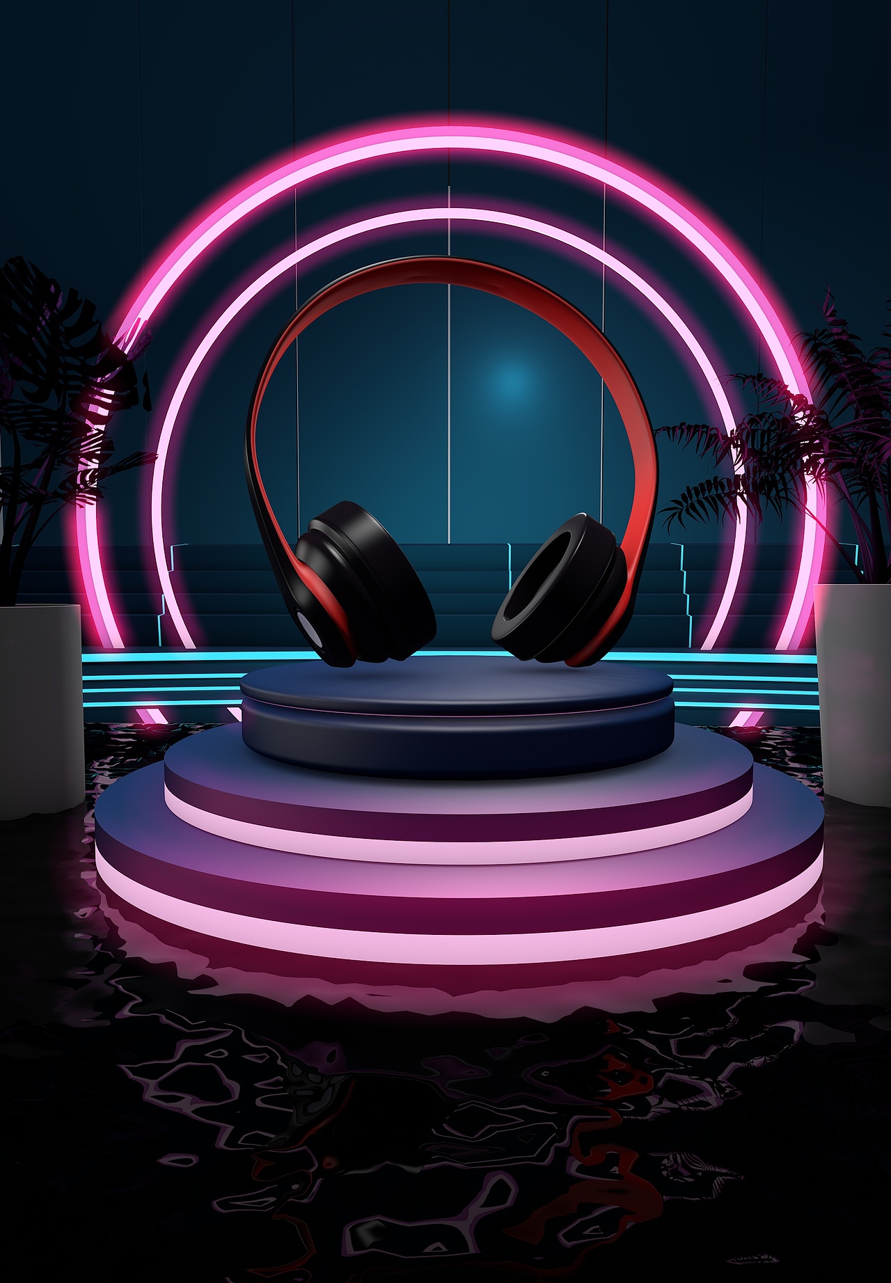 3d头戴式耳机海报