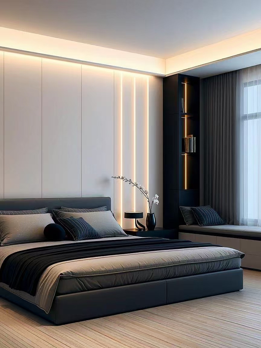 不仅提供舒适的睡眠区，还能轻松变身休闲区或阅读角落（图ZMzgyNzExOTg0） - 家装设计 - 站酷设计师钱多多全案设计原创素材 - 站酷ZCOOL