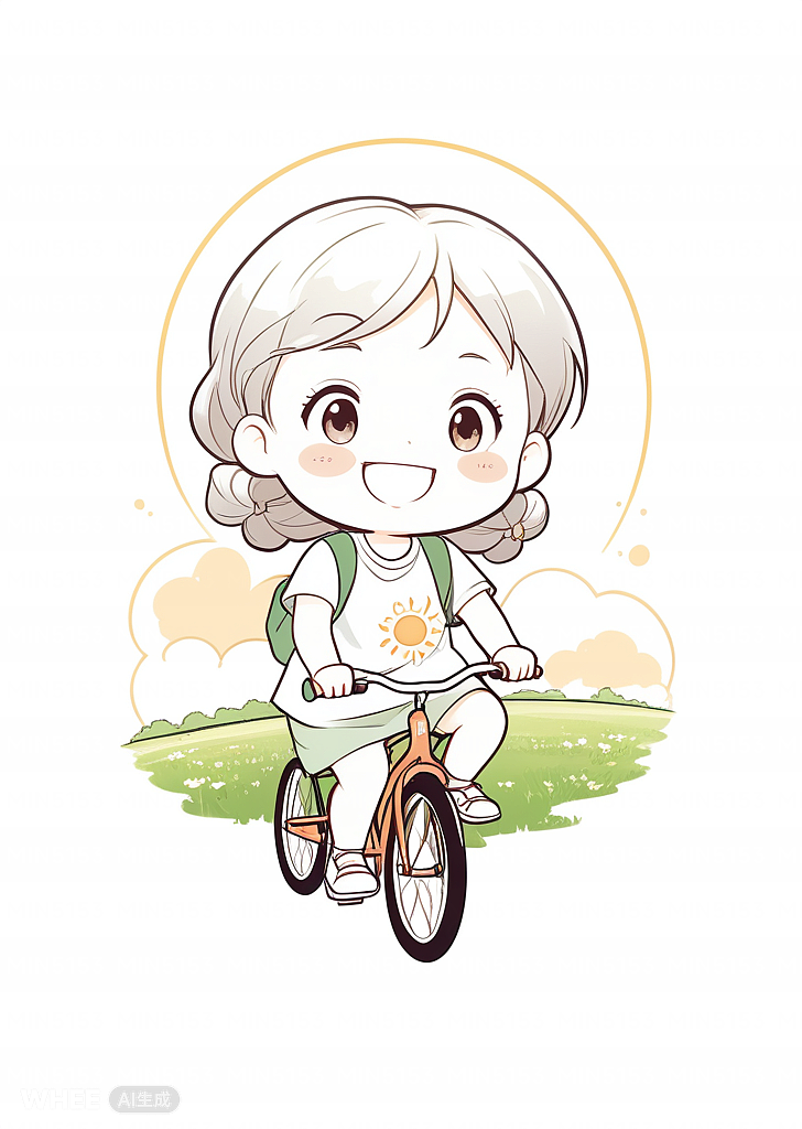 骑着自行车的女孩