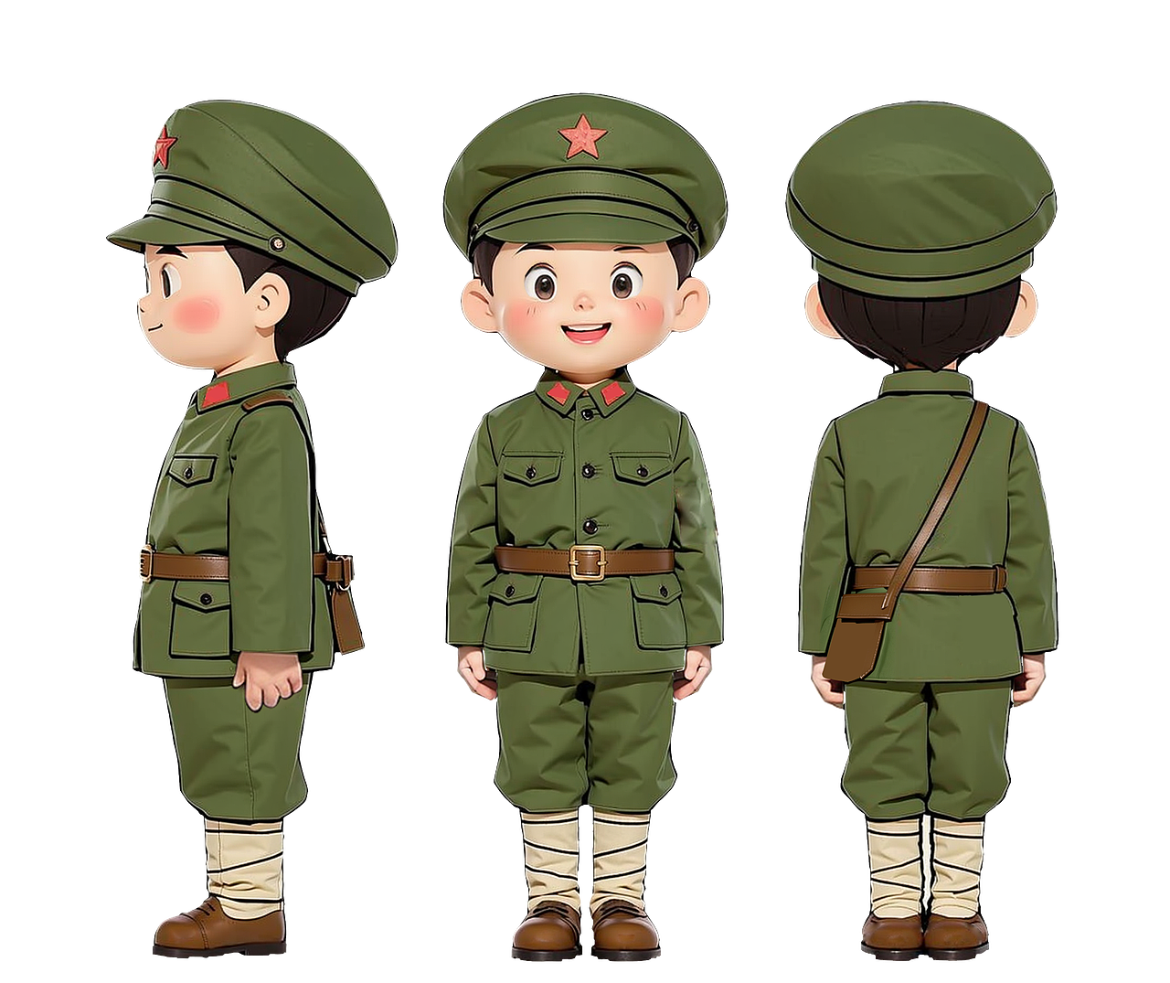 红军小战士卡通可爱ip形象