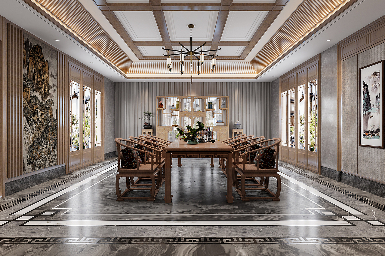 中式传统复古造型酒店（图ZMzgyNzQ0NDIw） - 酒店餐饮设计 - 站酷设计师清风江山秋帆远原创素材 - 站酷ZCOOL