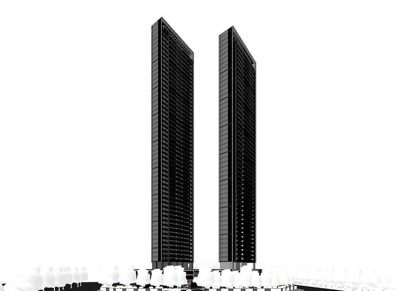 文华府高层住宅+底商SU模型下载