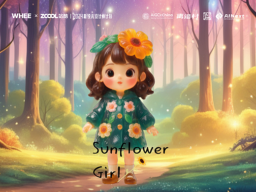 可爱的向日葵女孩IP定制形象通过WHEE创作实现多场景应用