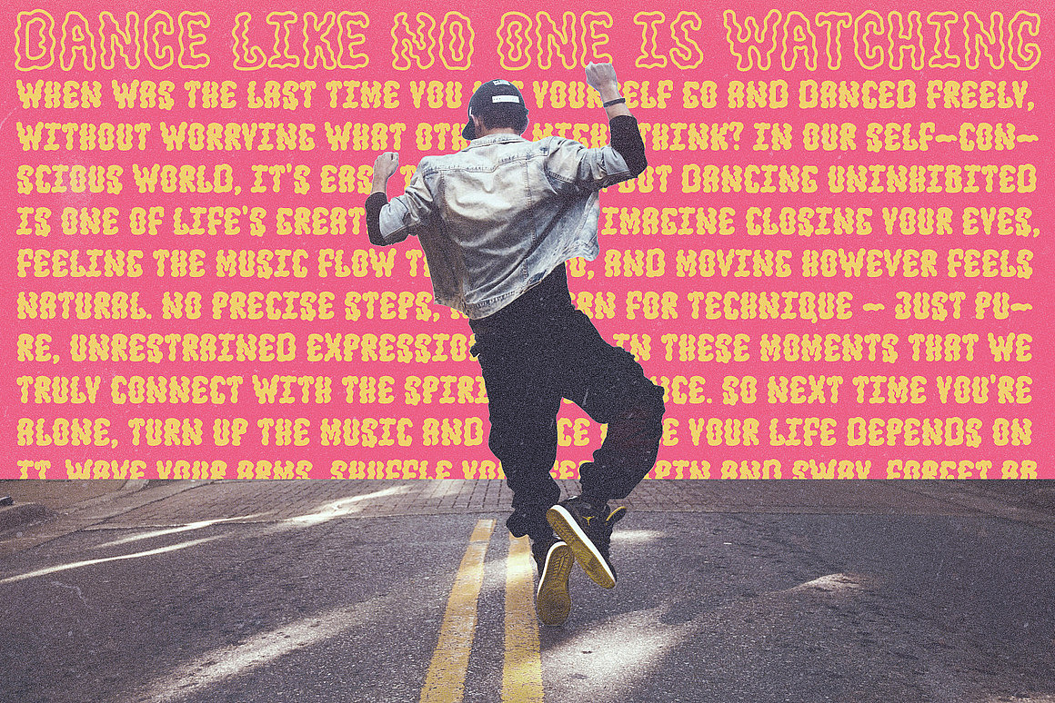 潮流复古扭曲迷幻动感波浪文创海报标题装饰英文字体