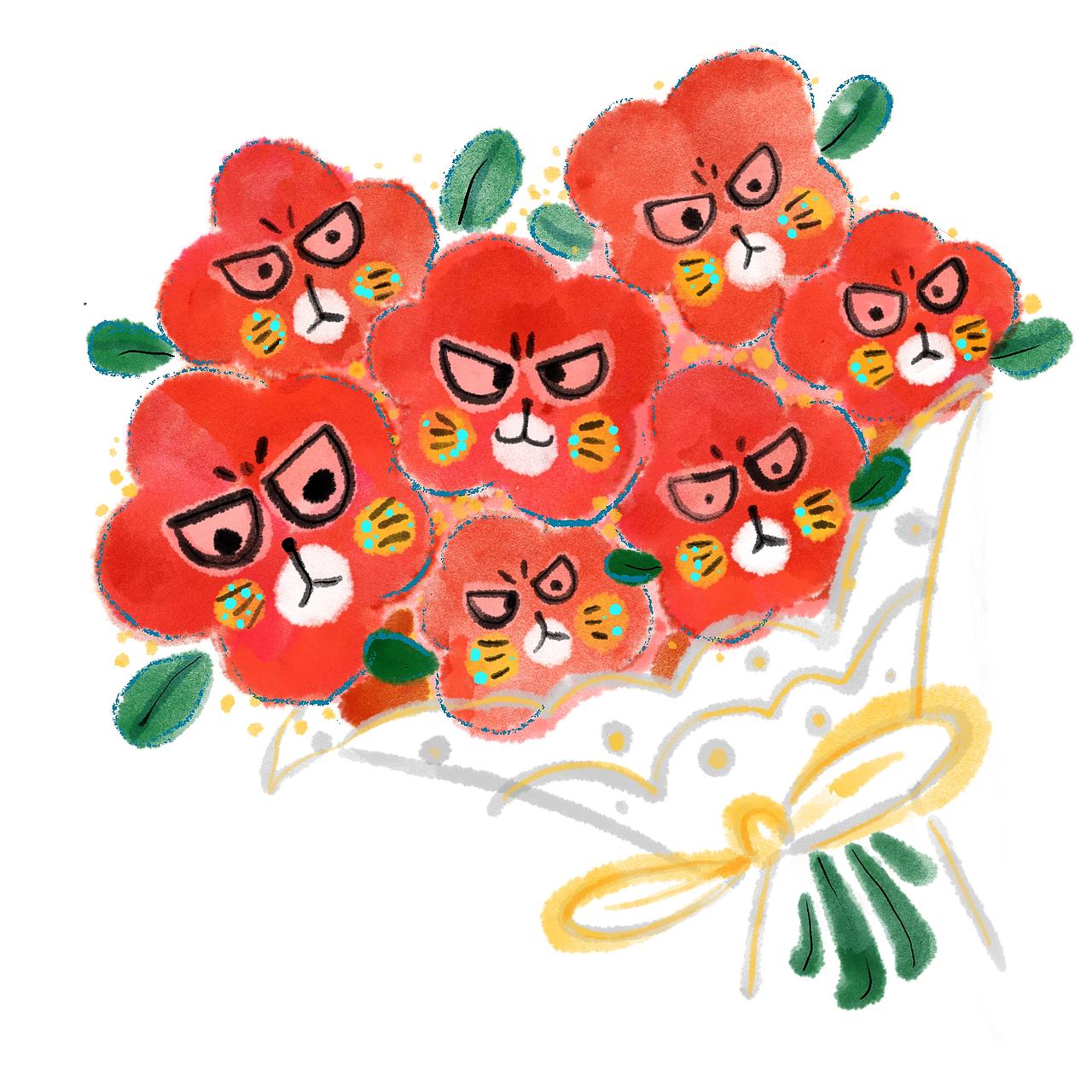 花花和虫（图ZMzgyNzczNTky） - 艺术插画 - 站酷设计师虫小猛猛原创素材 - 站酷ZCOOL