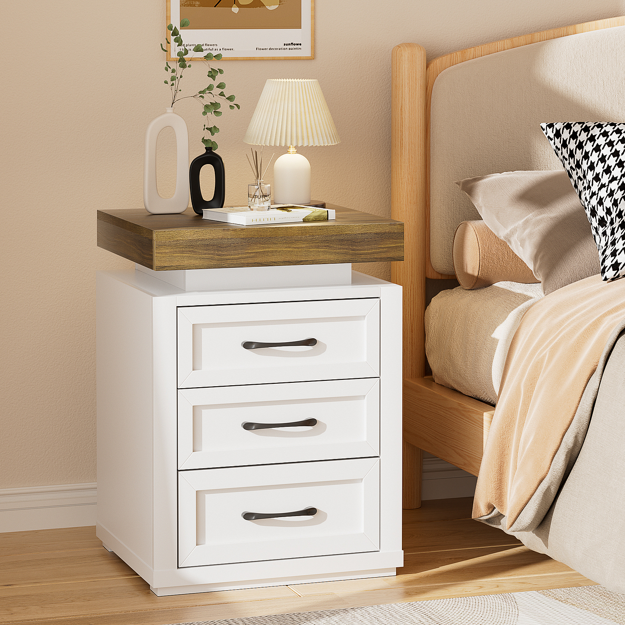 Amazon家居-美式谷仓风床头柜