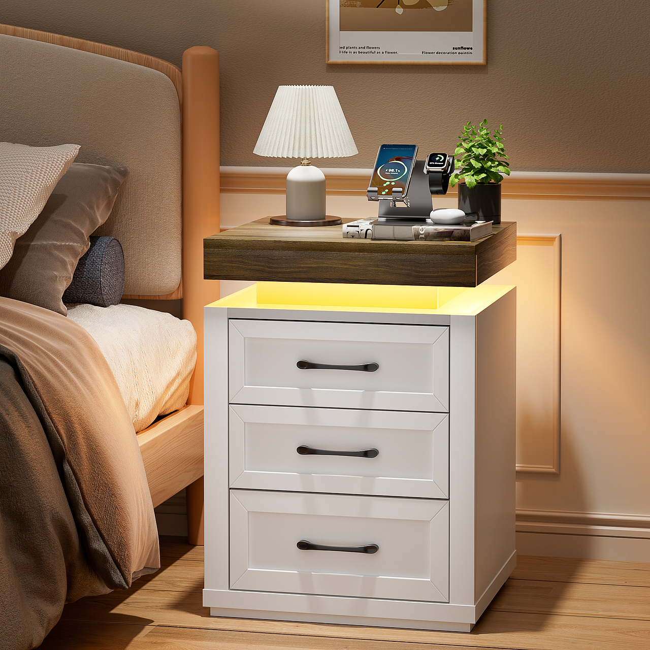 Amazon家居-美式谷仓风床头柜