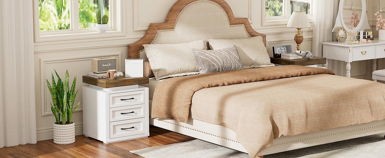 Amazon家居-美式谷仓风床头柜